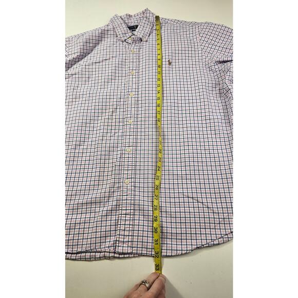 Ralph lauren classic fit thick stitch pink blue check long sleeve button up XXL - Picture 7 of 7